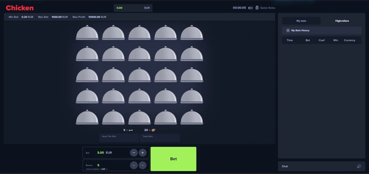 Cómo jugar al juego Chicken en MyStake